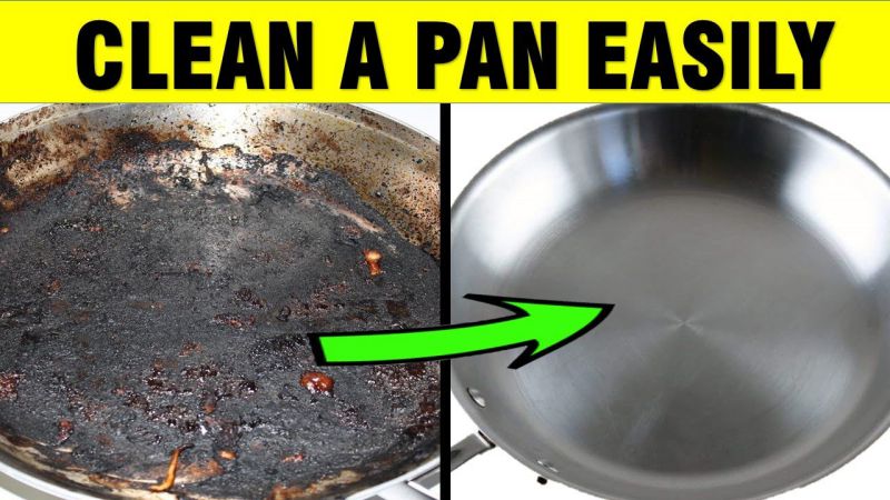 how to clean burnt grease from bottom of frying pans