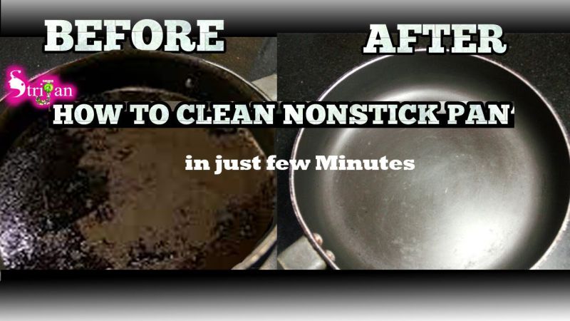 how to remove burnt on oil from non stick pan